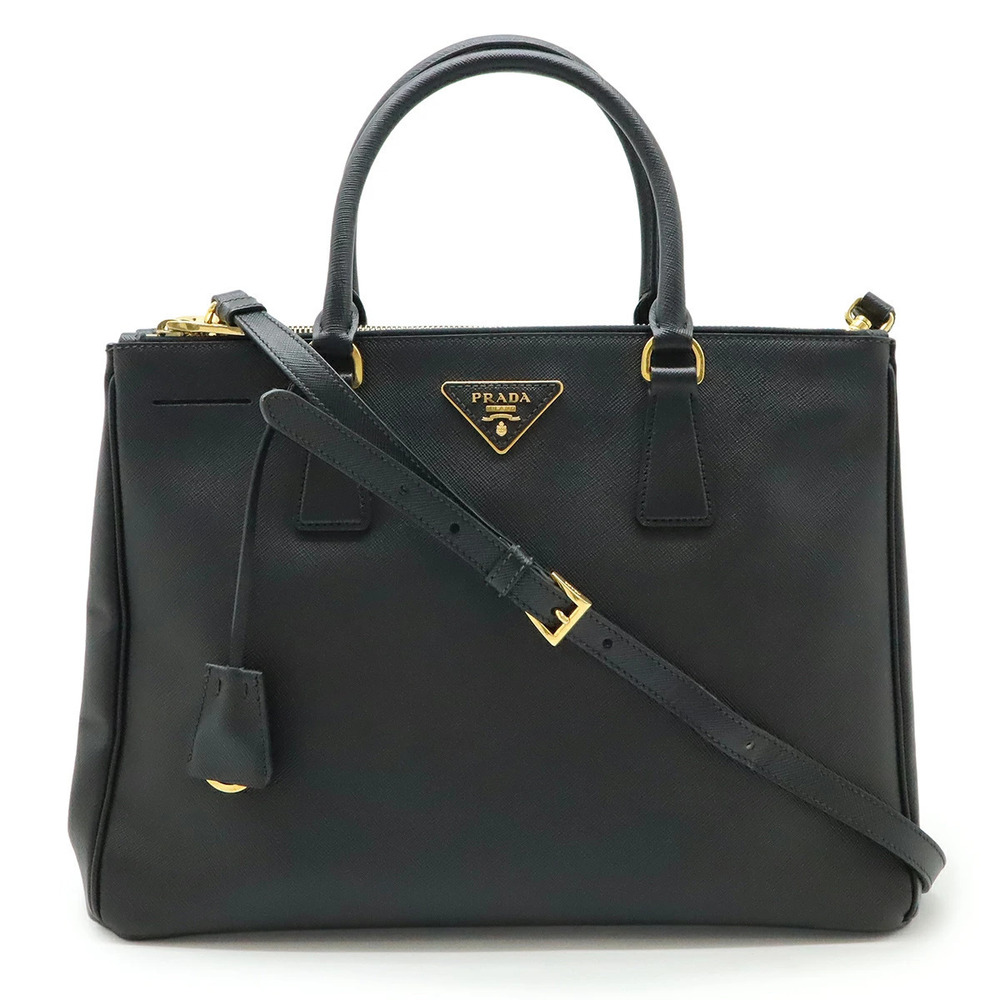 Prada SAFFIANO LUX Leather 2way Shoulder Bag Black Nero Black